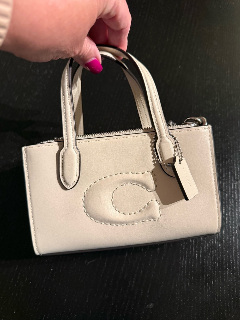 Coach Small Leather Satchel in White Purse